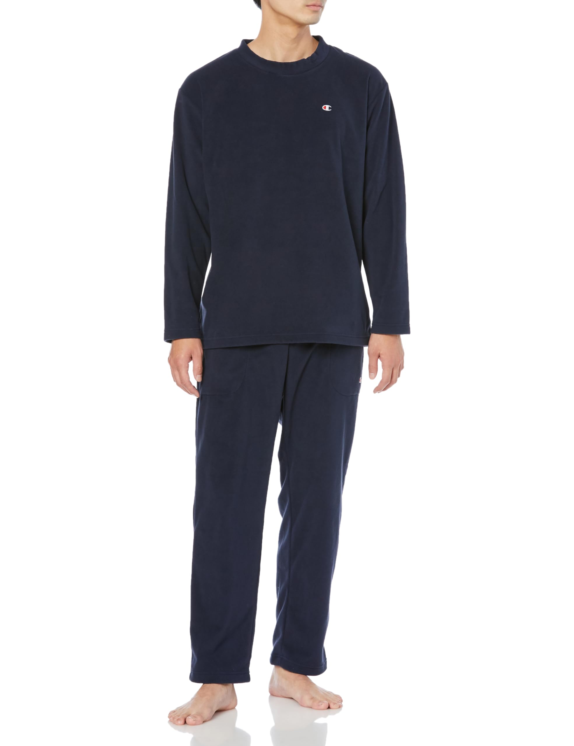 

Champion Мужской домашний костюм из флиса темно-синего цвета с длинными рукавами и брюками,