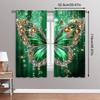 2pc  Curtains  Diamond Pearl Butterfly Machine Washable Fabric  Without Electricity Festive Holiday Suitable for Classroom
