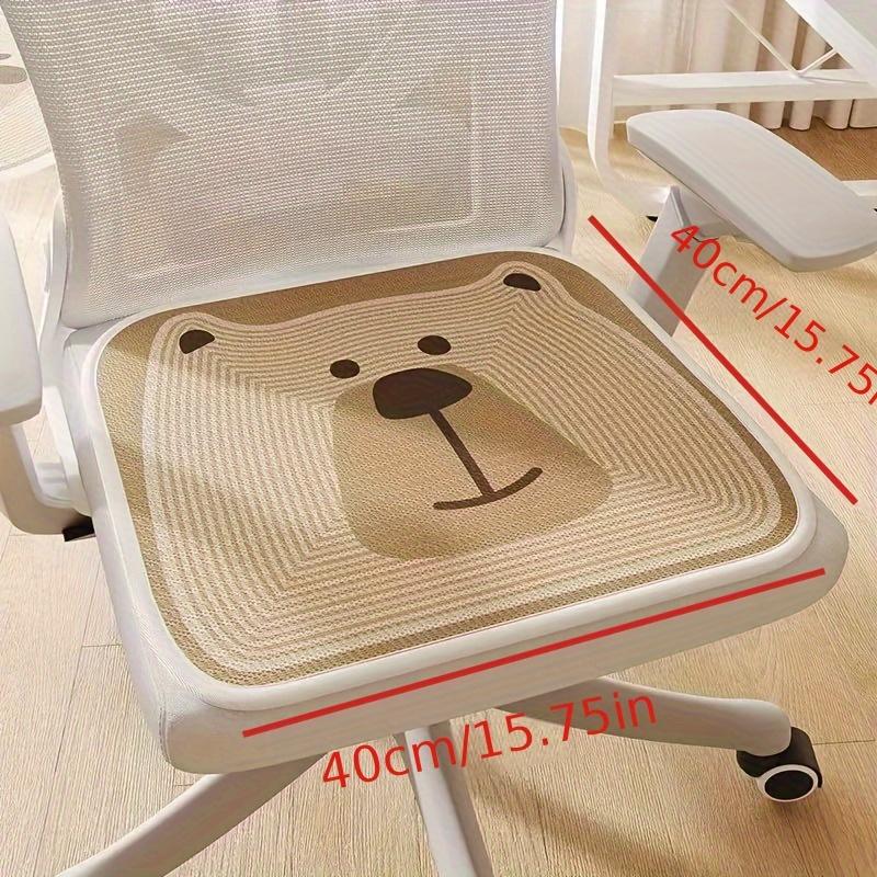 Cartoon Ice Silk Chair Sitting Cushion Pad Breathable Cool Feeling Office Sitting Chair Pad Stool Pad Soft Cool Mat Modern