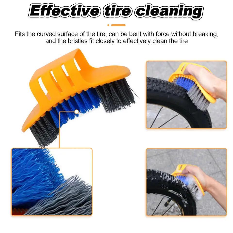 6pcs Professional Bicycle Chain Cleaner Kit Portable Bicycle Scrubber Brushes Set Bike Wash Repair Tool