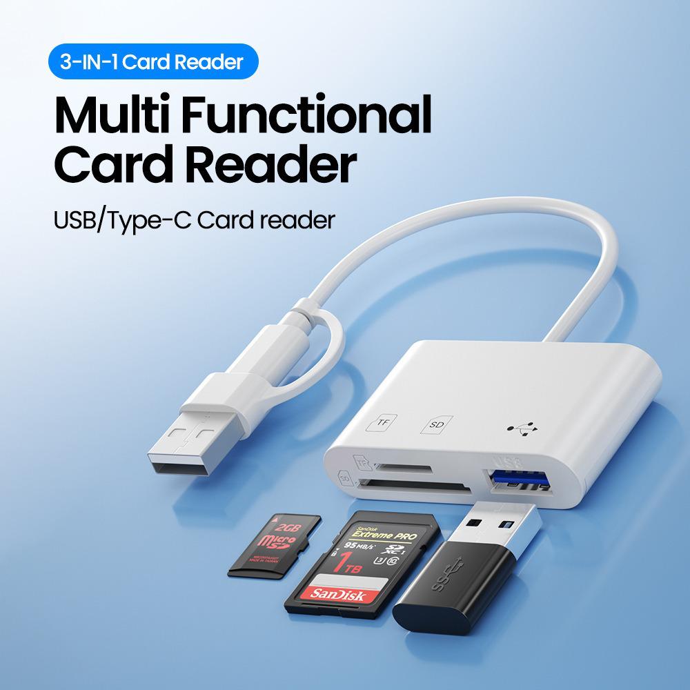 Universal Type-C Card Reader for Huawei, Xiaomi, Apple - Supports TF, SD Cards, U Disk, Car, Camera