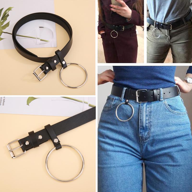COMVIP Lady Circle Pin Buckle Wide Jeans Pant Waist Belt Accessories COMVIP Lady Circle Pin Buckle Wide Jeans Pant Waist Belt Accessories