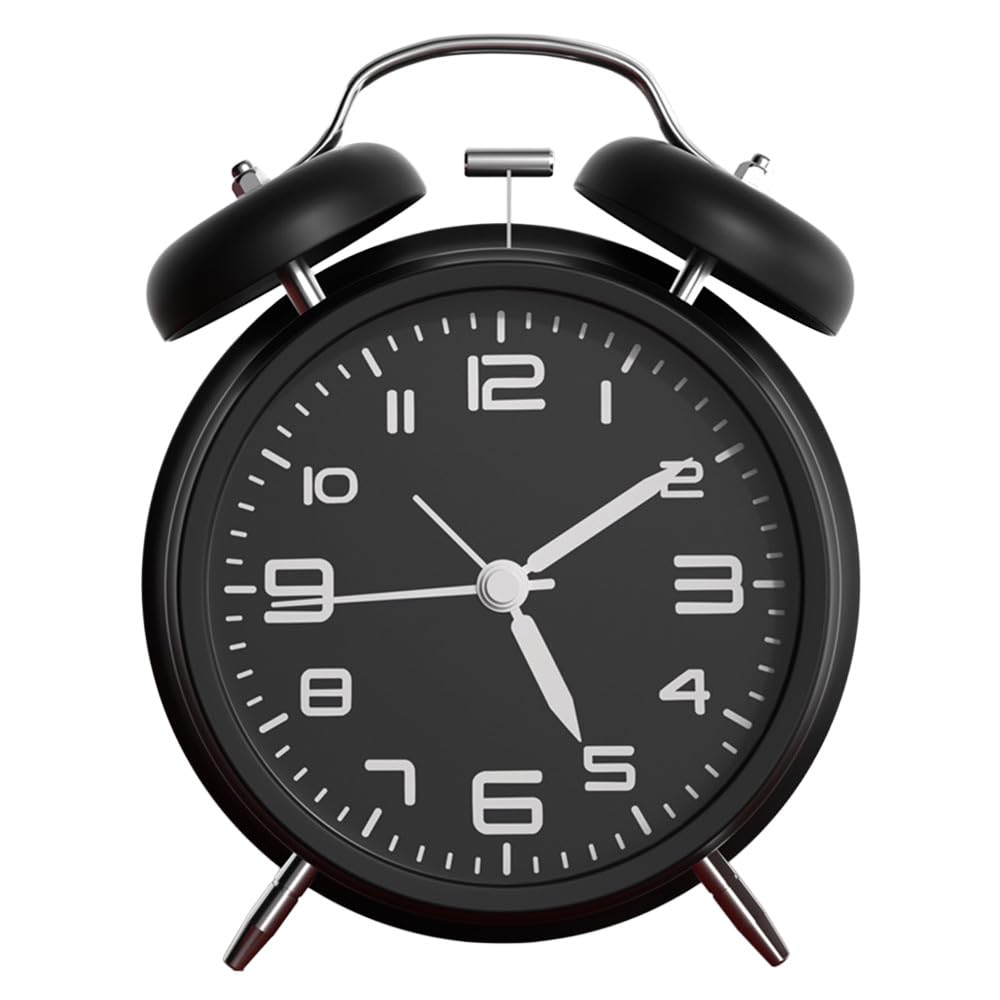 

AZNABLE Alarm Clock, Loud Alarm, Vibrating Alarm, Analog, Stylish Desk Clock, Wakes You Up, Cute, Quiet, Continuous Second Hand
