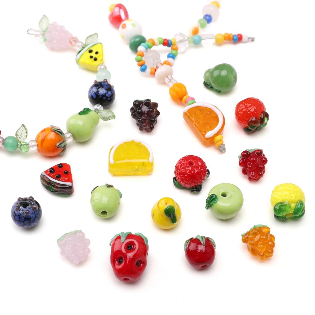 Glass Beads Fruit Charm For DIY Necklace Bracelet Earrings Jewelry Making Craft Accessories