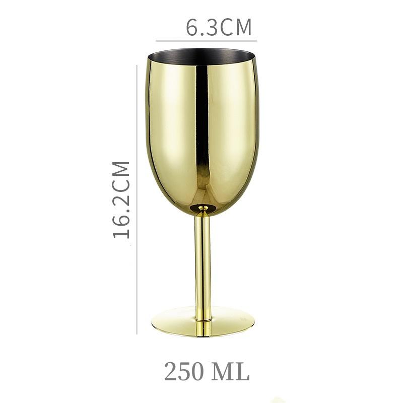 Stainless Steel Red Wine Glass, Single Layer Goblet, Large Capacity, Drum Shaped, Drop-resistant Wine Glass, 250ml, Agave Cup