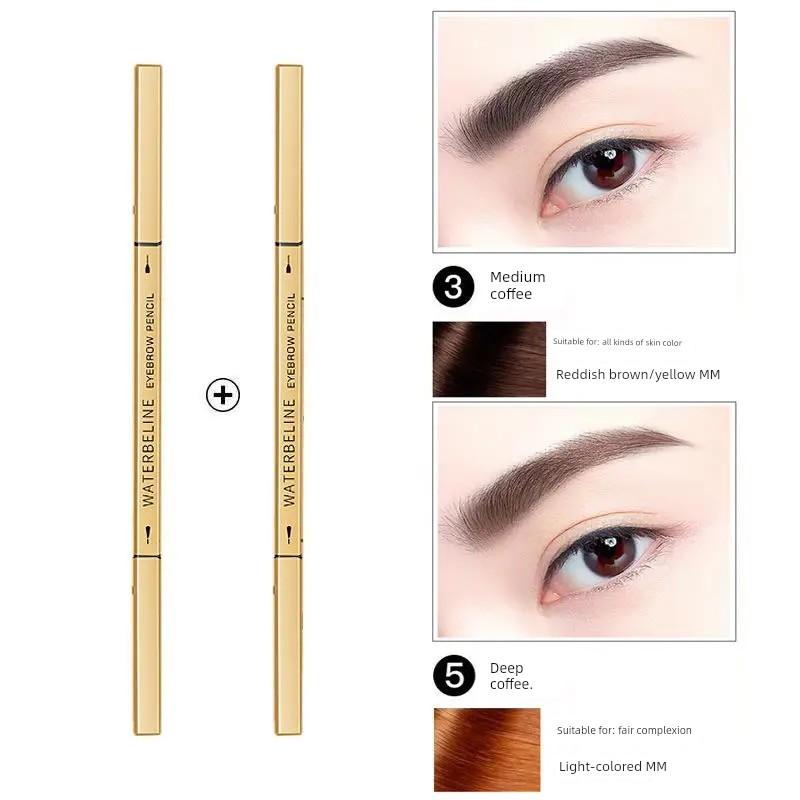 [Buy 1 Get 1 Free] Eyebrow Pencil Long Lasting Waterproof Non-Decolorizing Sweat-Proof Distinct Look Wild Eyebrow Novice Female Official Authentic