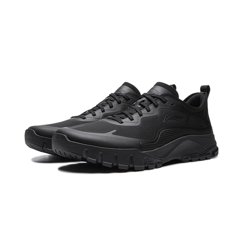 LiNing Sandstone Sports Comfortable Shock Absorbing Wear Resistant Low Top Casual Shoes Men sneaker Black AGCW113-2