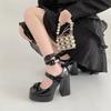 Damen Super High Heel Schuhe Herbst Neu Quadratische Spitze Flacher Ausschnitt Schmetterlingsknoten Dicke Sohlen Rutschfest Dicke Absätze Schuhe