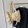 Cotton Padded Ruched Bowknot Shoulder Bag Large Capacity Crossbody Bags  Woman