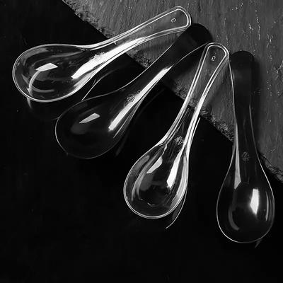 100Pcs Clear Plastic Disposable Soup Spoons Set for Home Kitchen Jelly Ice Cream Dessert Appetizer Serving Utensils