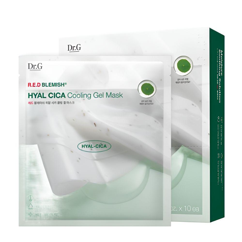 Dr.G Red Blemish Hyal Cica Cooling Gel Mask Soothing Hydrating Sheet Mask 10 Sheets