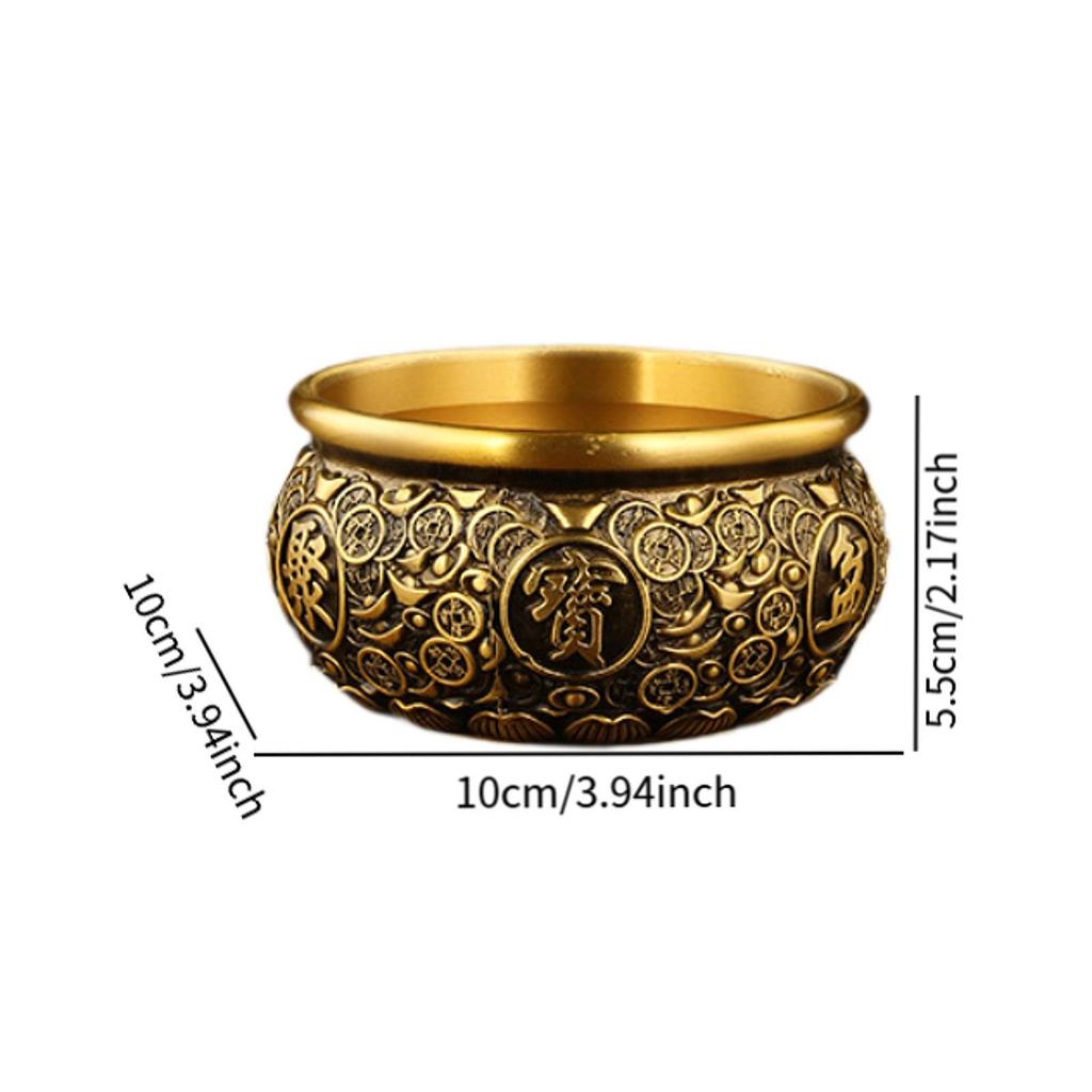 Chinese Treasure Bowl Decorative Feng Shui Decor Treasure Basin Treasure Bowl for Restaurant Office Shop Desk Housewarming Gift