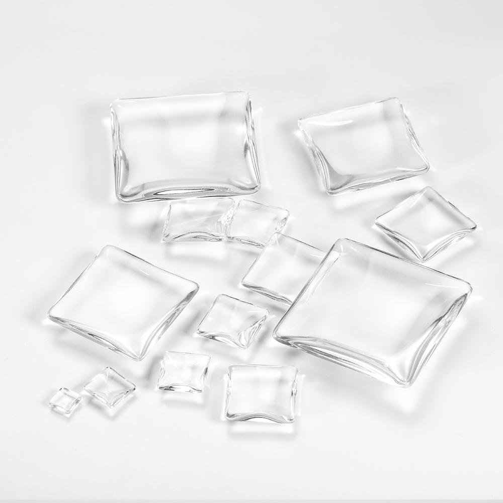 5-50 Stück/Los 6 - 40mm Klare Quadratische Cabochons Transparente Flache Rückseite Glas Cabochon Cameo Fassungen Für DIY Schmuckherstellung Zubehör