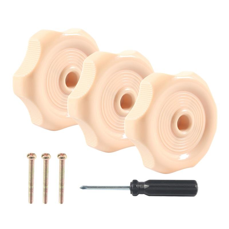 3Pcs Plastic RV Window and Vent Knob 1" Shaft Interior Hardware for Camper Windows Replacement Trailer Latch 2-1/4 Inch Diameter