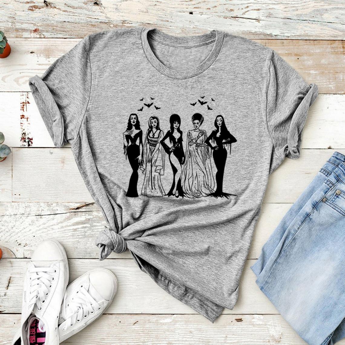 

Жуткая футболка для девочек, футболка для Хэллоуина, футболка для команды друзей, милая футболка на Хэллоуин, женская футболка с коротким рукавом и графическим принтом, футболка с вампиром, топ S