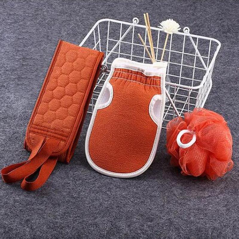 1 Set Bath Towels Household Bath Supply Washcloth Rub Ball Pull Back Strip Rub Back Belt Bath Towel for Home Bathroom