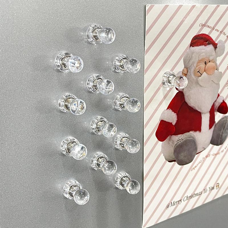 20PCS Transparent Magnetic Push Pins Strong Magnets Thumbtacks for Refrigerator Whiteboard Photo Display Office Home Decor