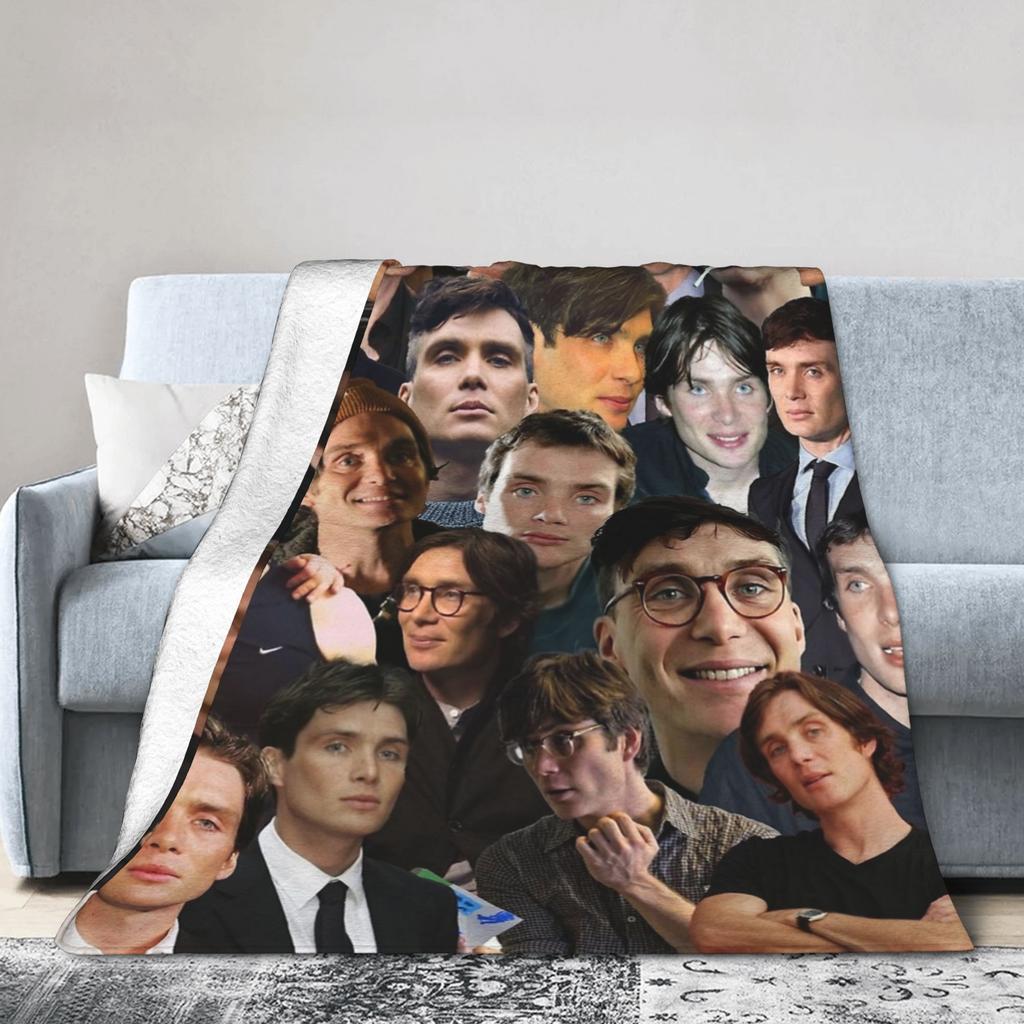 Cillian Murphy Photo Collage Blanket Fleece Printed Portable Lightweight Thin Throw Blankets for Home Car Bedding Throws