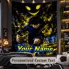 Personalized Wall Tapestry,Blue Lock Custom Printed Name, Fabric Wall Art For Indoor Room Backdrop