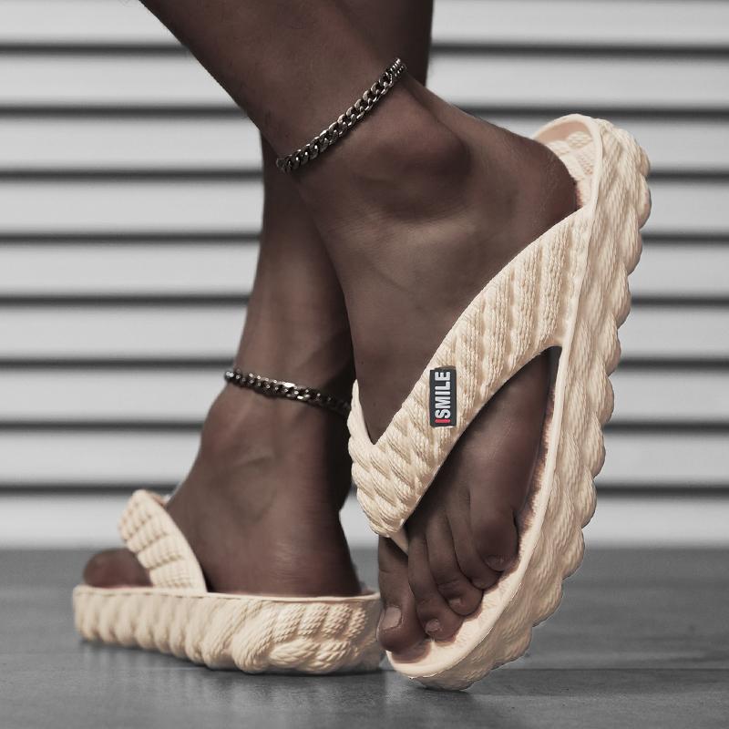 36-45 Velké jednobarevné módní žabky s měkkým dnem pro pánské pantofle, domácí, ležérní