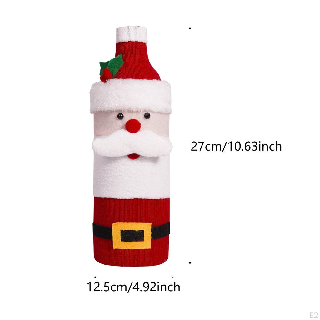 Weihnachts-Weinflaschenhülle Feiertags-Pullover Tischdeko Partygeschenke, Wiederverwendbar