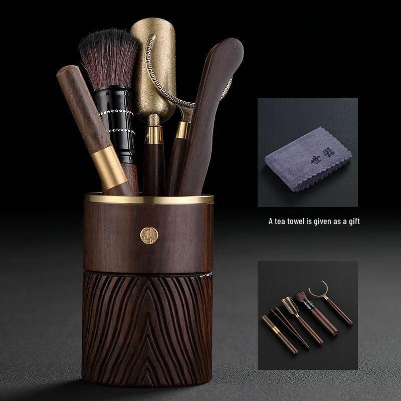 Ebony Solid Wood Six Gentlemen Tea Tool Set