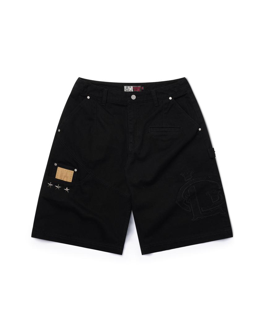 Lujeoseukeulleob Lc Logo Applique Bermuda Cotton Pants Black