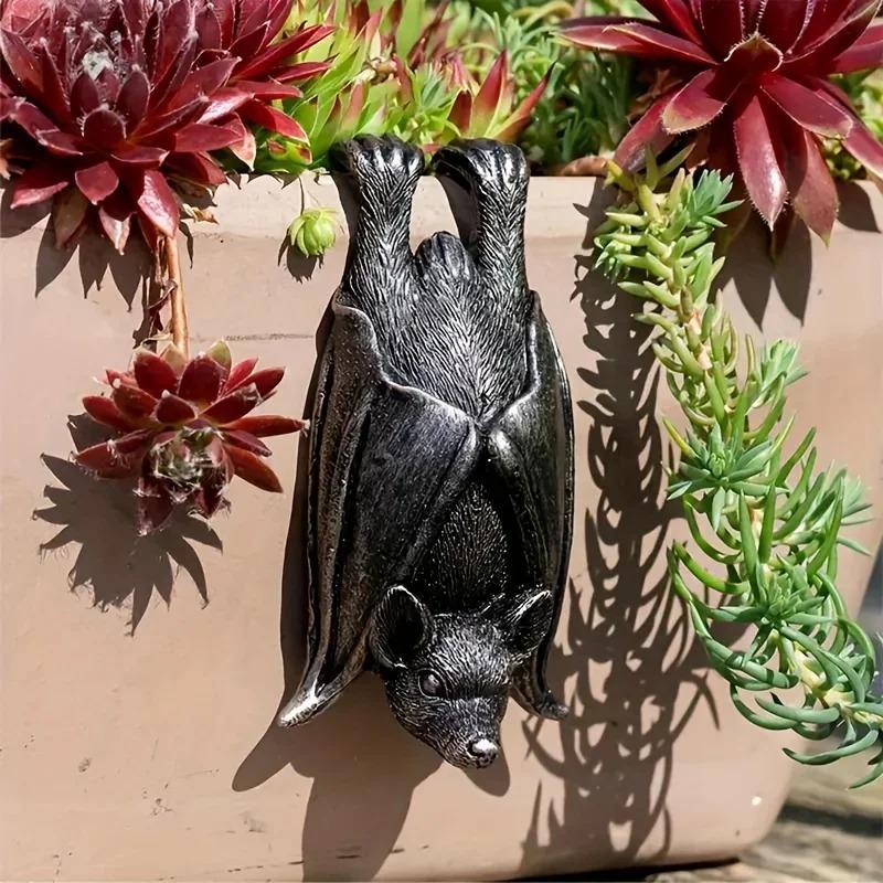 1Pc Outdoor Bat Resin Statue 12cm/4.72in X 6cm/2.36in Garden Decoration No Battery Required