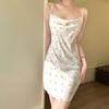 1011 New Sexy Nightdress for Women, Summer Spaghetti Strap Ice Silk Pajamas, INS Print Pure Desire Pajamas