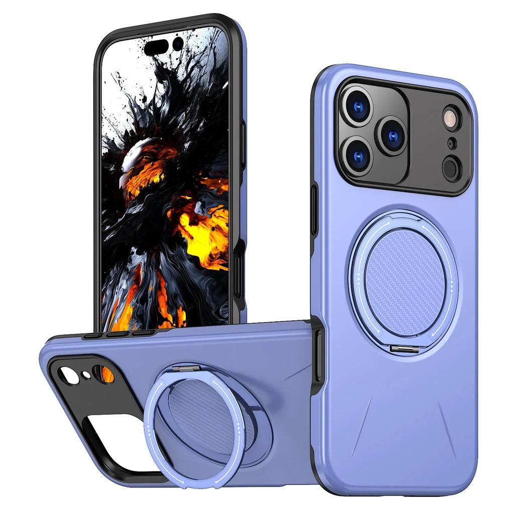 Etui z magnetycznym uchwytem 360° na iPhone 17 14 15 16 Plus 12 13 17 Pro Max do bezprzewodowego ładowania Magsafe, pancerne, wstrząsoodporne