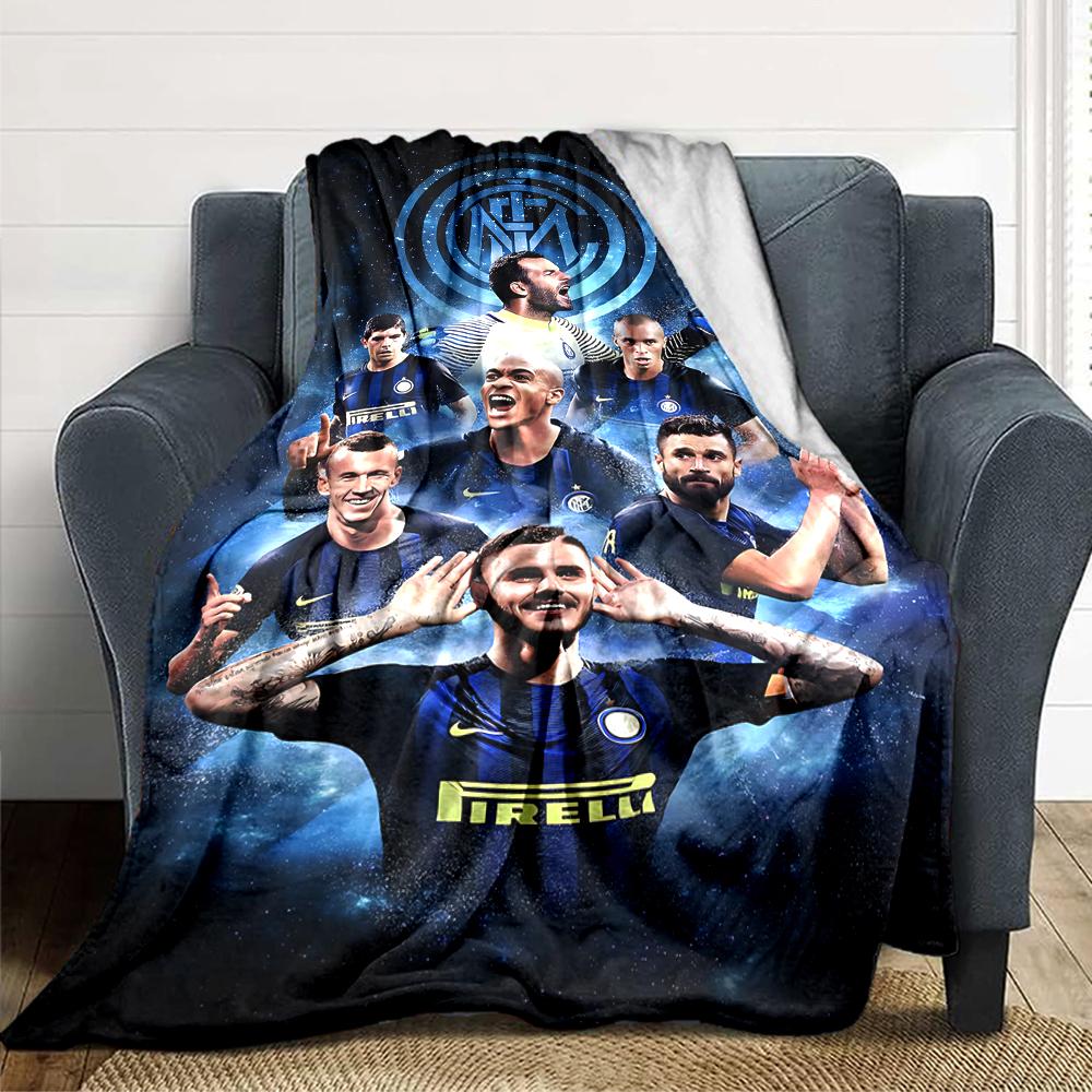 Inter Milan Fan Artwork Blankets Flannel Printed Breathable Warm Throw Blanket for Home Office Bedspreads 0708a100