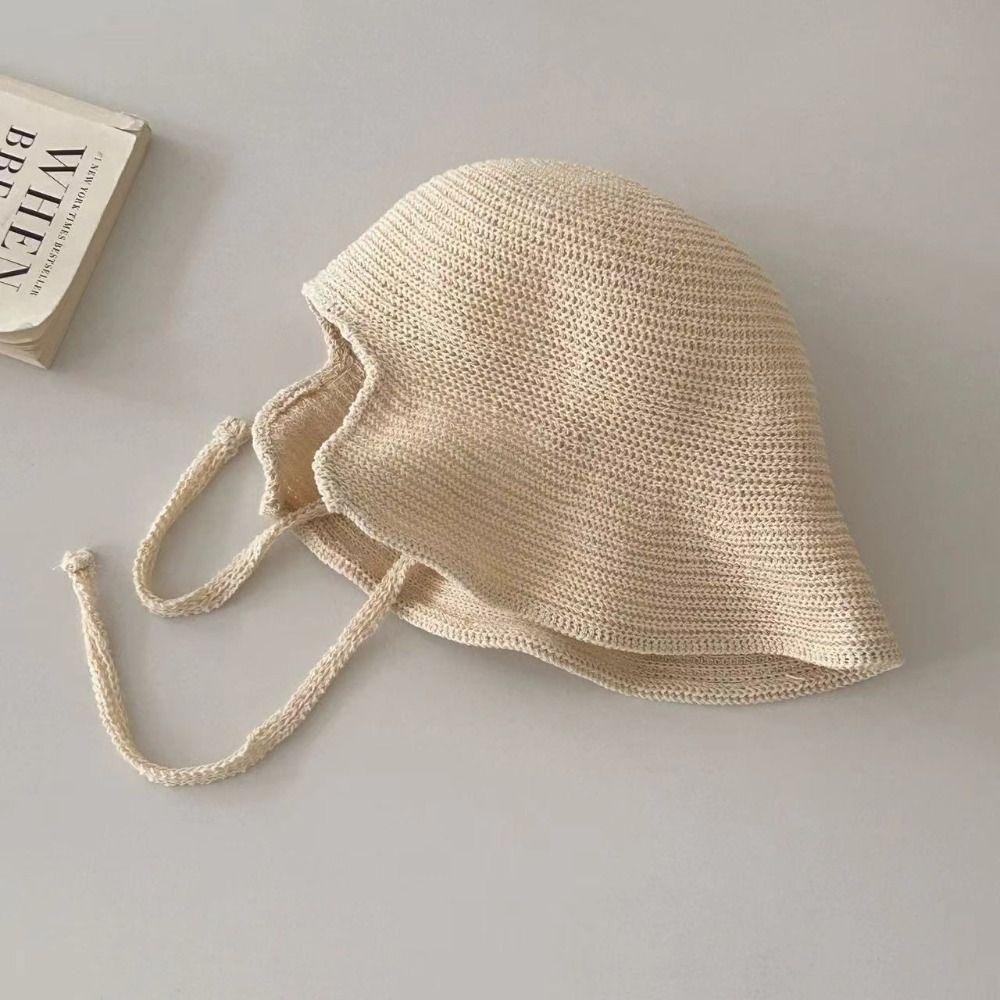 Summer Travel Wide Brim Straw Sun Hat Foldable Breathable Bucket Cap Cute Strap Beach Sun Cap For Women Female
