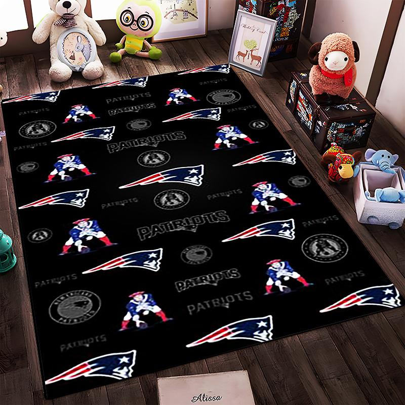 Patriots Logo and Icon Pattern Rug Design Non-slip rug suitable for living room and bedroom sofas sofas