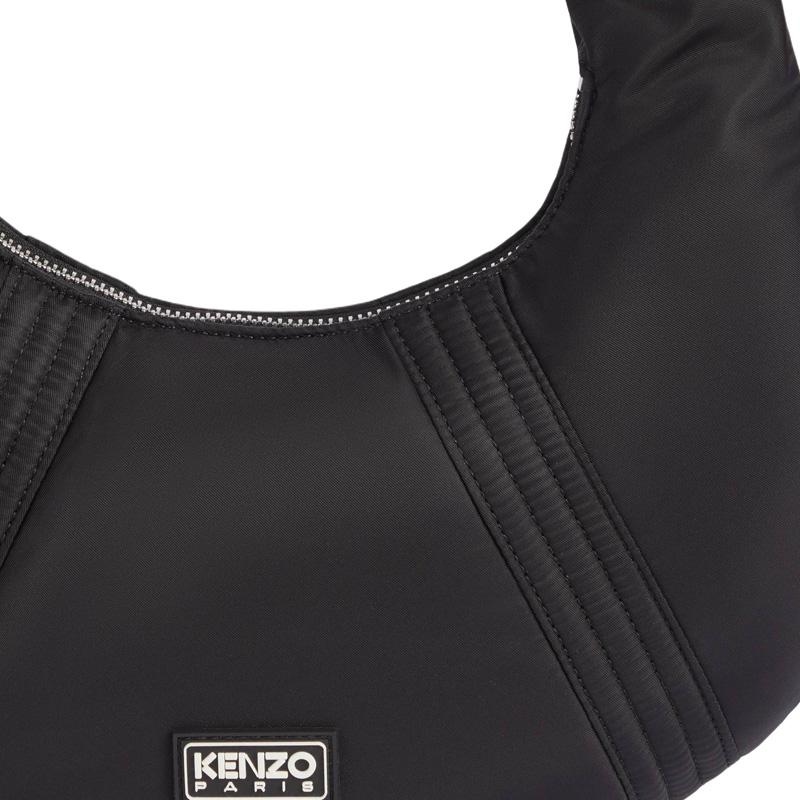 Kenzo Logo Zipper Nylon Tote Shoulder Bag Women Bags Black FE62SA705F01