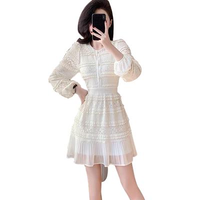 TRENDOUX Lace Long Long Sleeve Wedding Fashionable Women's Dress, Tunic, Knee-Length, Dress, Spring, Summer, Fall,
