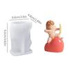 3D Angel Heart Shape Silicone Candle Mold Baby Angle Resin Mould DIY Valentine's Day Romantic Candle Cake Chocolate Mold