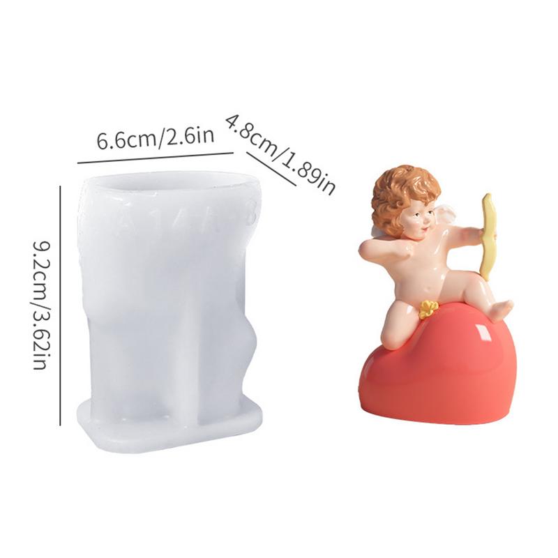 3D Angel Heart Shape Silicone Candle Mold Baby Angle Resin Mould DIY Valentine's Day Romantic Candle Cake Chocolate Mold