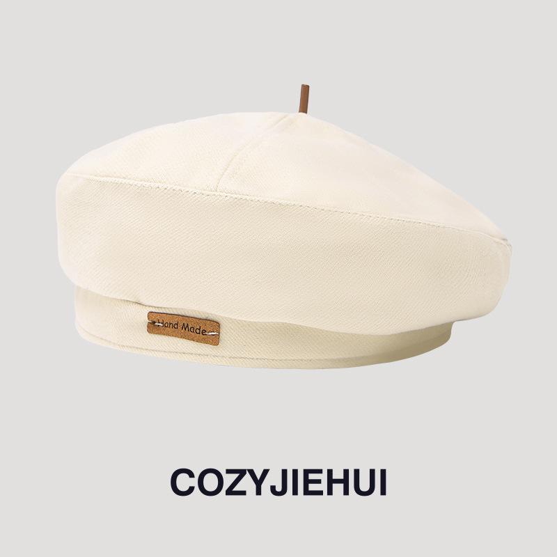 Black Beret Female Autumn and Winter Face Small Painter Hat Sweet Cool Internet Celebrity Big Head Circumference Bud Hat Spring and Autumn Versatile