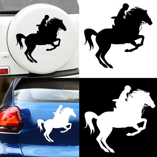 Riding Horse Car Styling Stickers Window Bumper Vehicle Decal Sport Decoration