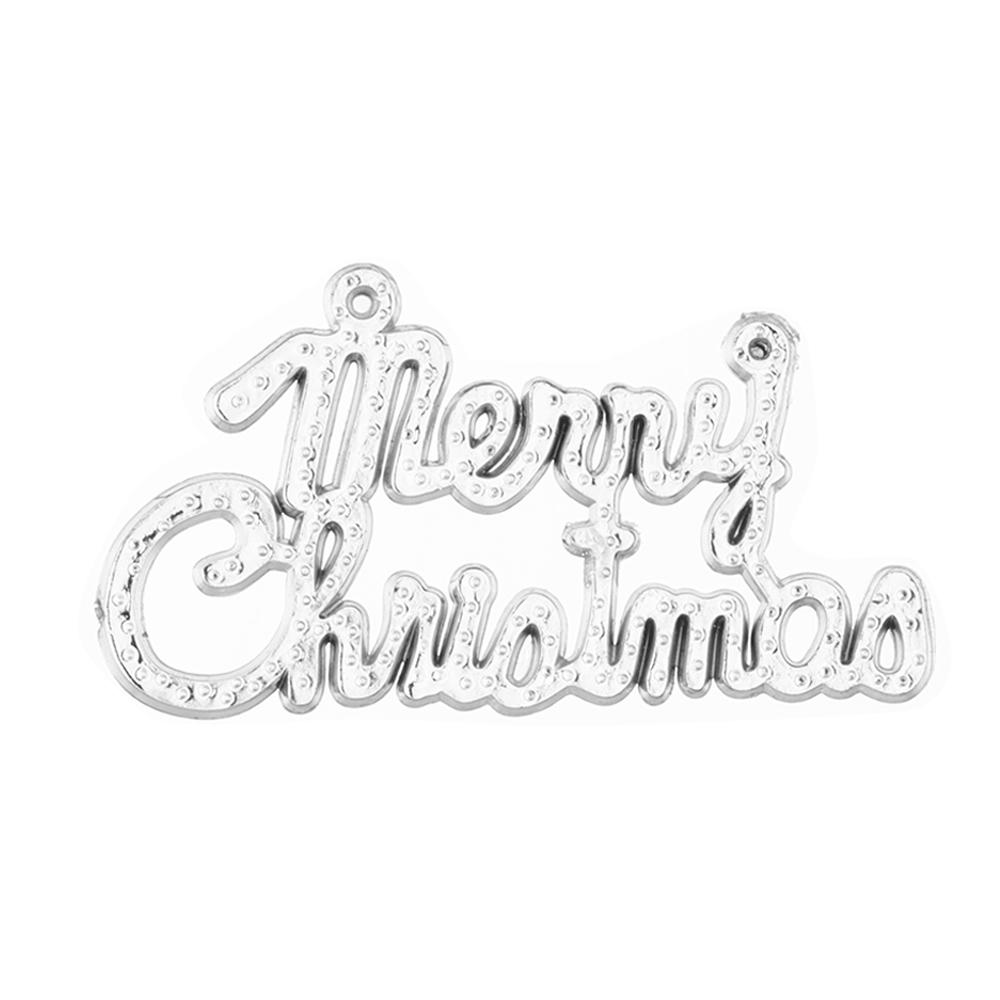 

1/10 шт. Пластиковая подвеска «Счастливого Рождества» для подвешивания, подвеска с английскими буквами, рождественское украшение, елочные игрушки 19.5cm x 1pcs серебряный