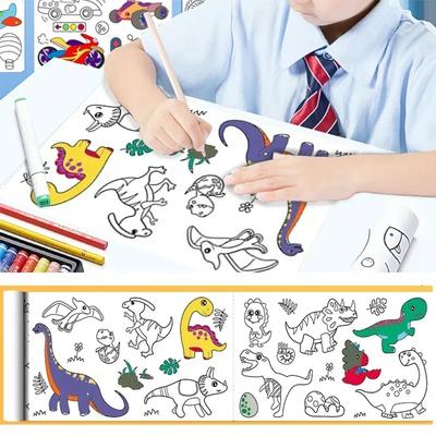 Children's Drawing Roll Sticky Color Filling Paper Graffiti Scroll Coloring Paper Roll for Kids DIY Painting Educational Toys