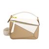 Geometric folding shoulder bag women's new splicing contrasting color messenger bag large-capacity textured handbag
