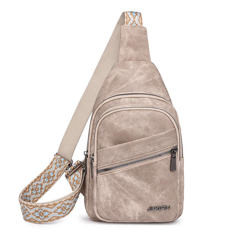 Sling Bags for Women Crossbody Bags PU Leather Backpack Sling Purse Multi-Pocket Packs with Adjustable Guitar Strap Women's Fanny Pack Chest Bags