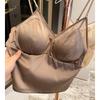 19 Momme Silk Crepe Camisole Wireless Bra: Wear As an Outer Layer or Base Vest for Women
