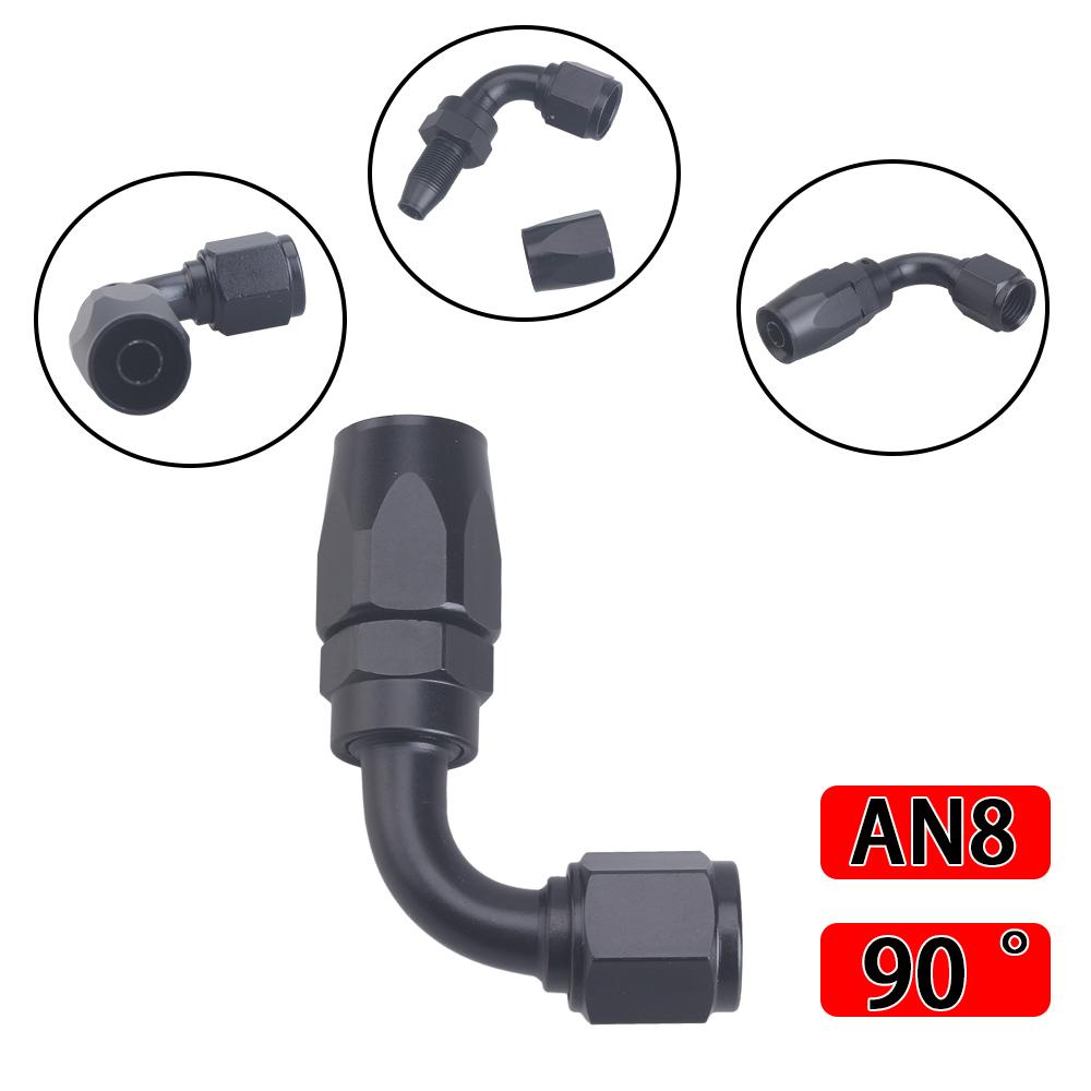 Universal AN4 AN6 AN8 AN10 AN12 Straight 45 90 120 180 Degree Oil Fuel Swivel Hose End Fitting Oil Hose End Adaptor Kit Tube Joi Fuel Injectors 6