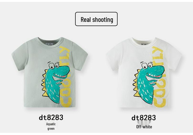 Betop Kids' Cotton Dinosaur T-Shirt - 2025 Summer Collection