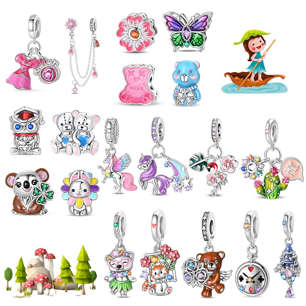 Interesting Copper Metal Forest Fairytale Princess Castle Pendant Bead Component Compatible With Do It Yourself Bracelet High Quality Fine Jewelry