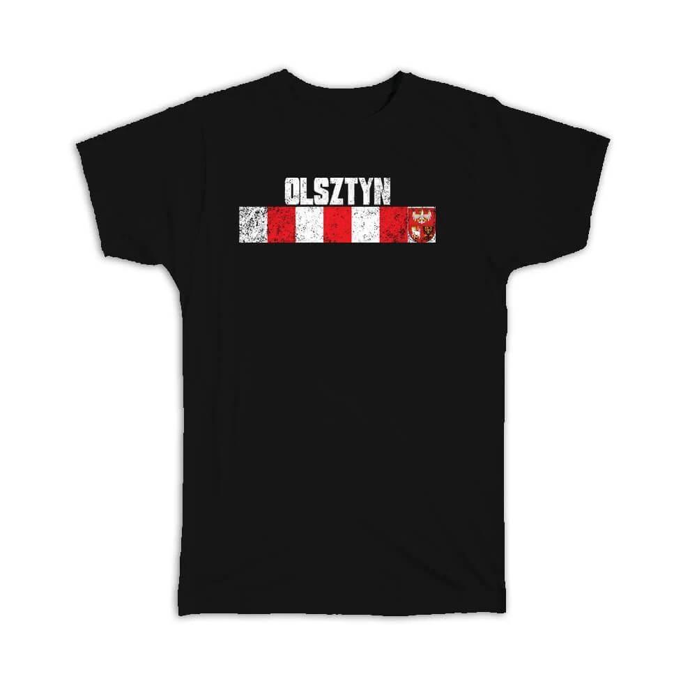 

Olsztyn Coat of Arms: Polish Gift T-Shirt Poland Crest Retro Flag Expat Vintage S