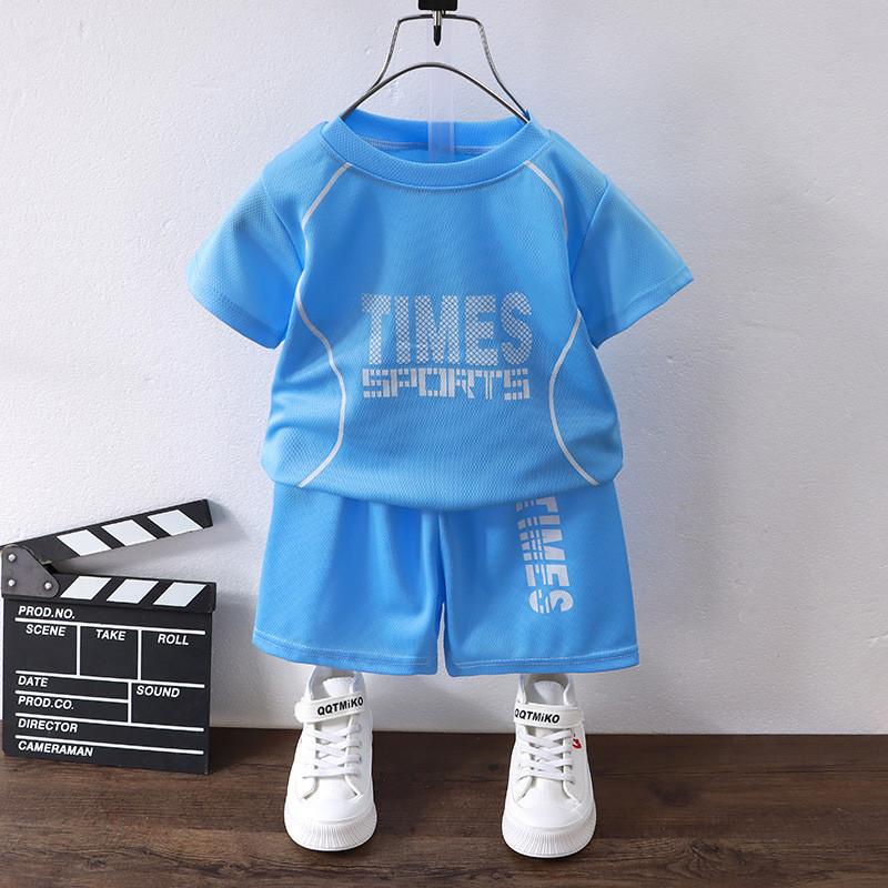 Childrens Sport Set With Short Sleeve Tshirt And Short Pants For Active Kids