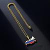 Russia Flag Chain Necklaces National Map Pendant Choker Country Jewelry